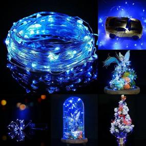 img 3 attached to 🔵 Sanniu Fairy Lights Blue – 16ft Battery-Operated Copper Wire Starry LED String Lights for Bedroom, Outdoor, Christmas, Parties, Wedding, Centerpiece Decorations (1-Pack)