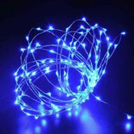 🔵 sanniu fairy lights blue – 16ft battery-operated copper wire starry led string lights for bedroom, outdoor, christmas, parties, wedding, centerpiece decorations (1-pack) логотип