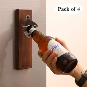 img 2 attached to 🍻 Vintage-Red Bronze Bottle Opener Wall Mounted Set: Antique Metal Beer Bottle Top Opener with Mount Screws - Ideal for Outdoor, Rustic, Cabinet, Bar Décor - 4 Piece Hardware Kit