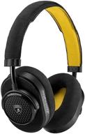 🎧 master &amp; dynamic mw65 anc wireless headphones – bluetooth over-ear headphones with mic – lamborghini black/yellow alcantara/black metal logo