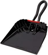 🧹 industrial-grade metal dustpan: black stainless steel wide scooper for efficient dust and debris cleaning, home and commercial use logo