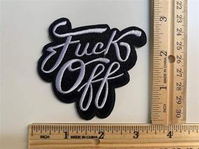 img 1 attached to 🤪 Funny Fuck Off Iron On Patch - Set of 2 Embroidered Badge - DIY Accessory - 3.2 Inch Sew on Patch