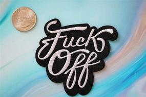 img 2 attached to 🤪 Funny Fuck Off Iron On Patch - Set of 2 Embroidered Badge - DIY Accessory - 3.2 Inch Sew on Patch