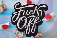 🤪 funny fuck off iron on patch - set of 2 embroidered badge - diy accessory - 3.2 inch sew on patch logo