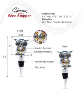 img 3 attached to 🍷 Cheers Owl Metal Wine Stopper - Elegant Reusable Bird Wildlife Bottle Topper