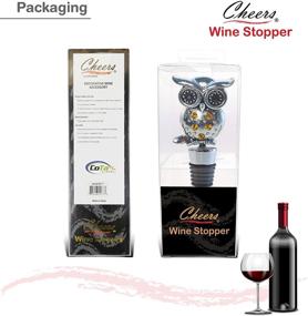 img 2 attached to 🍷 Cheers Owl Metal Wine Stopper - Elegant Reusable Bird Wildlife Bottle Topper