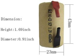 img 2 attached to 🔋 10 Pack BAOBIAN SC Sub C Power Tools Battery with Tabs - Rechargeable, NiCD 4000mAh 1.2V