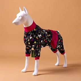 img 2 attached to 🦄 LovinPet Large Dog Pajamas - Unicorn Rainbows Prints for Post Surgery Recovery