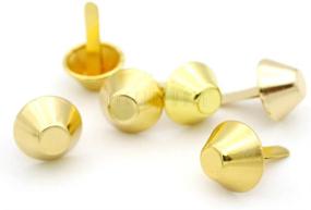 img 4 attached to 👜 CRAFTMEMORE Flat Cone Brads Handbag Purse Feet Nailheads with Prong Studs - Available in Multiple Sizes (100 PCS, 15 mm ≈5/8", Gold)