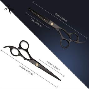 img 1 attached to 🔪 FCNEHLM Hair Cutting Scissors Set: Professional 12pcs Haircut Shears + Thinning Scissors Kit for Barber, Salon & Home Styling - Perfect Gift for Friends and Family!