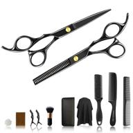 🔪 fcnehlm hair cutting scissors set: professional 12pcs haircut shears + thinning scissors kit for barber, salon & home styling - perfect gift for friends and family! logo