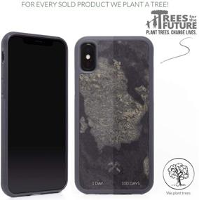 img 1 attached to 📱 Woodcessories - Eco-Friendly Real Stone Case for iPhone Xs Max, Camo Grey EcoBump Stone