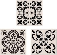 🎨 lindin 12x12 inch tile stencil set - large reusable mandala stencils for painting floors, walls, furniture, fabric, and wood (style 2) logo
