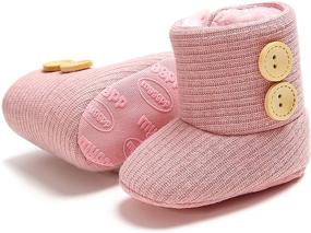 img 2 attached to 👶 Nomere Unisex Baby Winter Snow Boots with Buttons - Soft Sole, Non-Slip, Warm Booties for Toddlers, Prewalker, Newborns, and Infants - Crib Shoes