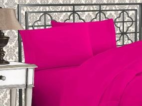 img 4 attached to 🌸 Elevate Your Bedroom with the Luxurious Elegant Comfort 1500 Thread Count Pink Queen Bed Sheet Set - Wrinkle & Fade Resistant, Ultra Soft Egyptian Quality, Deep Pockets - 4-Piece Set