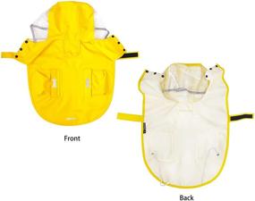 img 3 attached to Medium Yellow Waterproof Dog Raincoat with Reflective Adjustable Lightweight Pet Rain Clothes and Poncho Hood