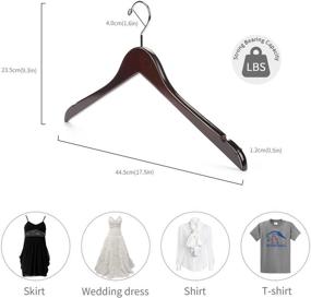 img 3 attached to 👕 Nature Smile Solid Gugertree Wood Shirt and Dress Hangers with Notches - Pack of 10 (Walnut)