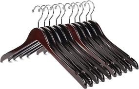 img 4 attached to 👕 Nature Smile Solid Gugertree Wood Shirt and Dress Hangers with Notches - Pack of 10 (Walnut)