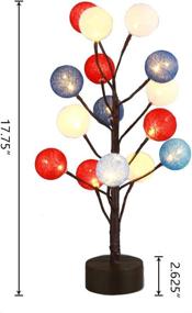 img 1 attached to 🐇 EAMBRITE Pre-Lit Easter Ornaments Tree: 18in Fabric Ball Tabletop Tree in Red/Blue/White - Ideal for Xmas, Wedding, Birthday, and Home Decor