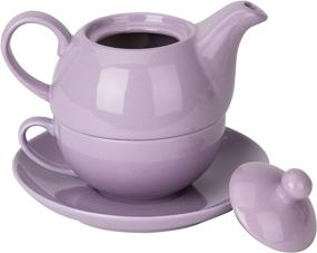 img 1 attached to Mind Reader Individual Teapot Teacup: Savor the Serenity of Solo Tea Time