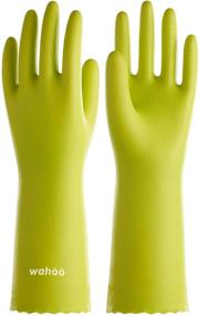 img 4 attached to 🧤 LANON Wahoo PVC Household Cleaning Gloves: Reusable Dishwashing Gloves with Non-Slip Grip, Large Size