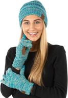 🧣 funky junque exclusive slouchy beanie set with matching lined touchscreen gloves logo