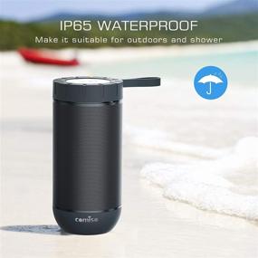 img 1 attached to COMISO Outdoor Waterproof Wireless Portable Speaker with 20-Hour Playtime, Superior Sound for Camping, Beach, Sports, Pool Party, Shower - Dark Grey