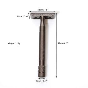 img 3 attached to 🪒 Premium Brass Handle Safety Razor Kit for Men and Women - Classic Double Edge Single Blade Razor with 5 Extra Blades, Ideal Manual Wet Shaving Set Compatible with Double Edge Blades