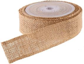 img 4 attached to DECORA Wide Burlap Ribbon Spool for DIY Wedding Decoration Crafting, Natural, 1.5 inch Width, 10 Yards