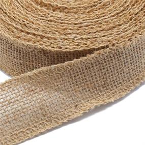 img 3 attached to DECORA Wide Burlap Ribbon Spool for DIY Wedding Decoration Crafting, Natural, 1.5 inch Width, 10 Yards