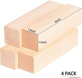 img 2 attached to XL Basswood Carving Blocks: 5-Pack Soft Solid Wooden Whittling Kit 🌳 for Beginners to Experts in Whittler Starter Kids and Adults - XL-Size: 6x3x3inch