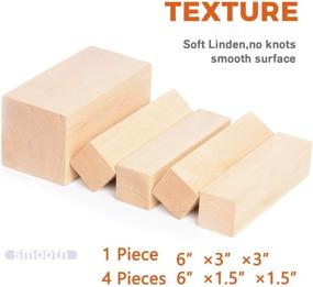 img 1 attached to XL Basswood Carving Blocks: 5-Pack Soft Solid Wooden Whittling Kit 🌳 for Beginners to Experts in Whittler Starter Kids and Adults - XL-Size: 6x3x3inch