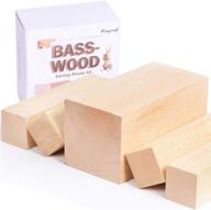 xl basswood carving blocks: 5-pack soft solid wooden whittling kit 🌳 for beginners to experts in whittler starter kids and adults - xl-size: 6x3x3inch logo