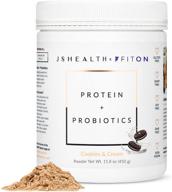 🌱 jshealth x fiton vegan pea protein powder with probiotics - gluten free, non gmo, plant based protein drink mix - 450g, cookies & cream: nourish your body with natural vegan protein logo