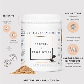 img 3 attached to 🌱 JSHealth x FitOn Vegan Pea Protein Powder with Probiotics - Gluten Free, Non GMO, Plant Based Protein Drink Mix - 450g, Cookies & Cream: Nourish Your Body with Natural Vegan Protein