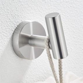 img 1 attached to Marmolux Acc Brushed Nickel Towel Hook – Premium Stainless Steel Coat and Robe Holder for Bathroom, Kitchen, Hat and Small Hand Towels – Wall Mountable Bathroom Hardware Set with Satin Finish