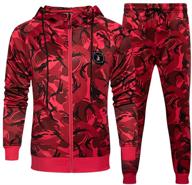 men's 2 piece hoodie tracksuit - casual and comfortable camo sweatsuit for men logo