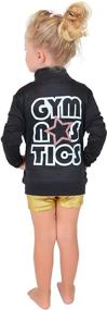 img 3 attached to Sparkling Girl's Gymnastics, Dance, Cheer Jacket: Mock Neck or Hooded, Size 4-12