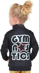 img 4 attached to Sparkling Girl's Gymnastics, Dance, Cheer Jacket: Mock Neck or Hooded, Size 4-12