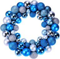 🎄 sparkling silver blue amosfun christmas ball wreath garland ornaments: perfect shatterproof tree decoration for wedding party, front door, and window hanging logo