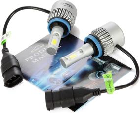 img 2 attached to 🔦 VoRock8 R2 COB H11 H8 H9 H16 8000 Lumens LED Conversion Kit - Powerful & Bright Halogen Bulb Replacement for Low Beam & Fog Driving Lights - 6500K Xenon White - 1 Pair