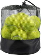 🎾 tebery 20 pack green advanced training tennis balls: enhance your skills with these practice balls + mesh carry bag! logo