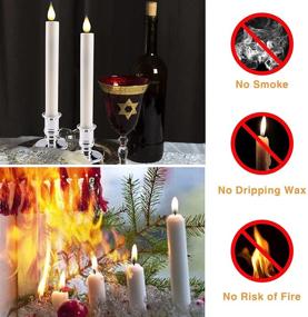 img 1 attached to 🕯️ Enhance Your Home Decor with LED Flameless Taper Candles: Remote Timer, Battery Operated Flickering Window Candle Lights with Removable Gold Candle Holders - Perfect Xmas Wedding Gifts, Ideal for Home Dinner Decor - Set of 2