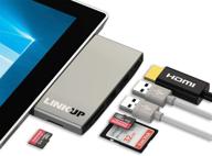 linkup - surface pro 4 compatible sd card micro memory reader adapter hub: 6-in-1 docking station, 4k hdmi, sd/microsd card slots, usb-a 3.0 ports | designed for microsoft surface pro 4 логотип