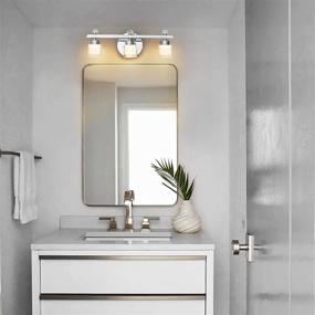 img 1 attached to 💡 WOSHITU LED Modern Bathroom Vanity Lights: 15W Wall Sconces with 3000K Warm Light Crystal Indoor Wall Lighting Fixture for Bathroom, Hallway, Bedroom