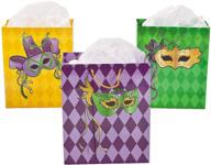 🎭 set of 12 mardi gras masquerade gift bags - party supplies logo