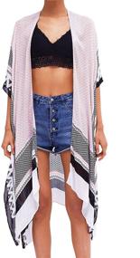 img 4 attached to Bohemian Women's Clothing: Kimono Cardigan for Women's Swimsuits