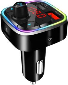 img 4 attached to 🚗 Enhance Your Car Audio Experience with Bluetooth FM Transmitter:Wireless Car Radio Adapter, MP3 Music Player Car Kit with Hands-Free Calling, QC3.0 Charge, LED Backlit, TF Card/USB Connectivity - Compatible with All Smartphones Audio Players