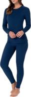 fruit of the loom women's regular stretch fleece thermal set: cozy & comfortable winter loungewear logo