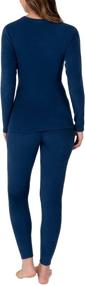 img 2 attached to Fruit of the Loom Women's Regular Stretch Fleece Thermal Set: Cozy & Comfortable Winter Loungewear